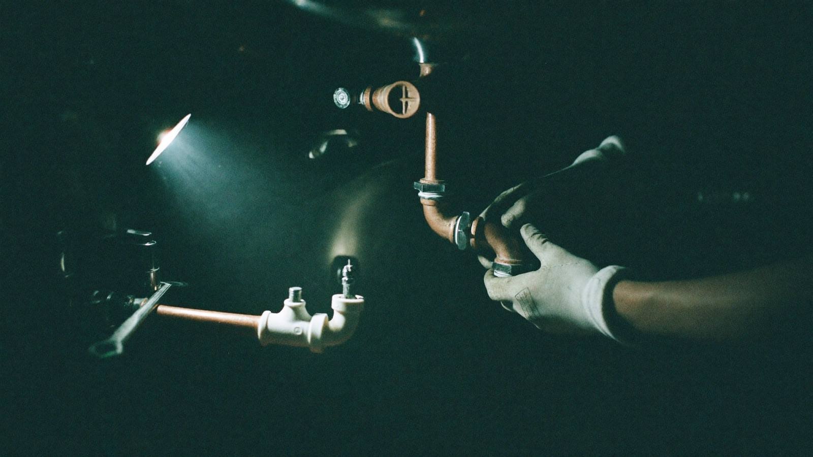 Plumbing crew at work